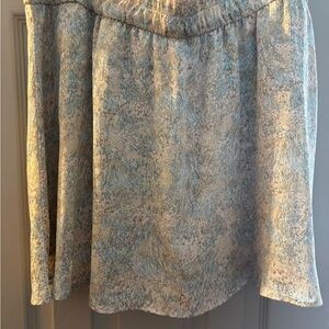 H&M Blue and Cream A-Line Skirt